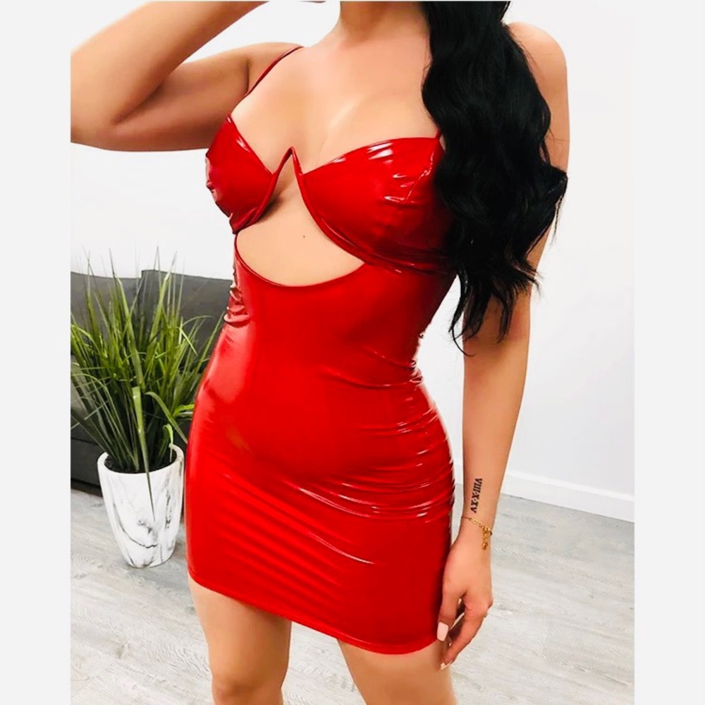 Women’s Sexy Red Mini Dress - Picture 2 of 9